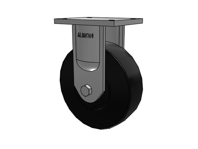94 Series TRL Top Plate Rigid Caster with 10 x 3 Black Polymer NX - Trionix High Impact Polymer Wheel