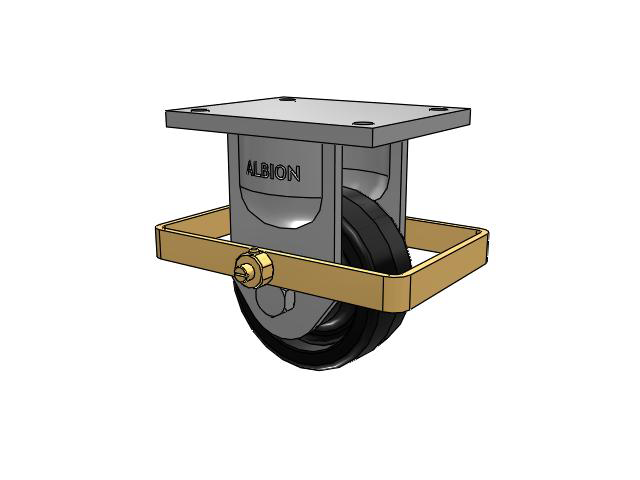 94 Series TRL Top Plate Rigid Caster with 6 x 2.5 Black Phenolic Resin TM - Phenolic Wheel and Wrap Around Brake