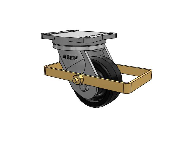94 Series TRL Top Plate Swivel Caster with 6 x 2.5 Black Phenolic Resin TM - Phenolic Wheel and Wrap Around Brake