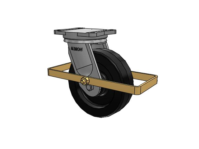 94 Series TRL Top Plate Swivel Caster with 10 x 3 Black Phenolic Resin TM - Phenolic Wheel and Wrap Around Brake