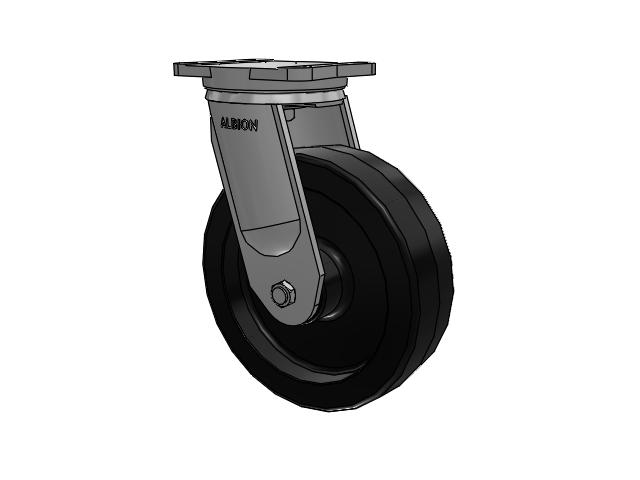 94 Series TRL Top Plate Swivel Caster with 12 x 3.5 Black Phenolic Resin TM - Phenolic Wheel