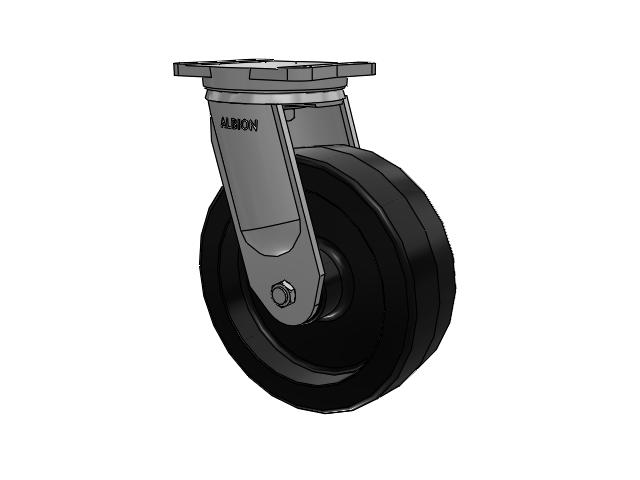 94 Series TRL Top Plate Swivel Caster with 12 x 4 Black Phenolic Resin TM - Phenolic Wheel