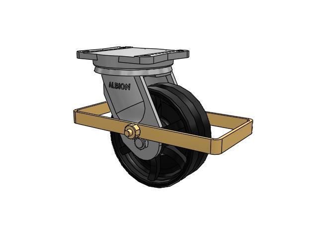 94 Series BBL Caster with 8 x 3 Flat Black Paint VM - Ductile V-Groove Wheel
