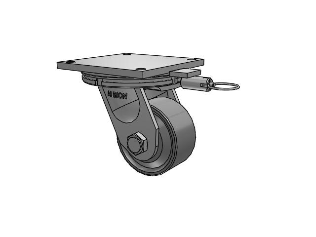 95 Series BBL Top Plate Swivel Caster with 6 x 3 Clear Coat Enamel FS - Drop-Forged Steel Wheel
