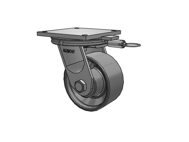 95 Series BBL Top Plate Swivel Caster with 8 x 4 Clear Coat Enamel FS - Drop-Forged Steel Wheel