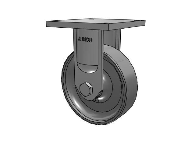 95 Series TRL Top Plate Rigid Caster with 10 x 3 Clear Coat Enamel FS - Drop-Forged Steel Wheel