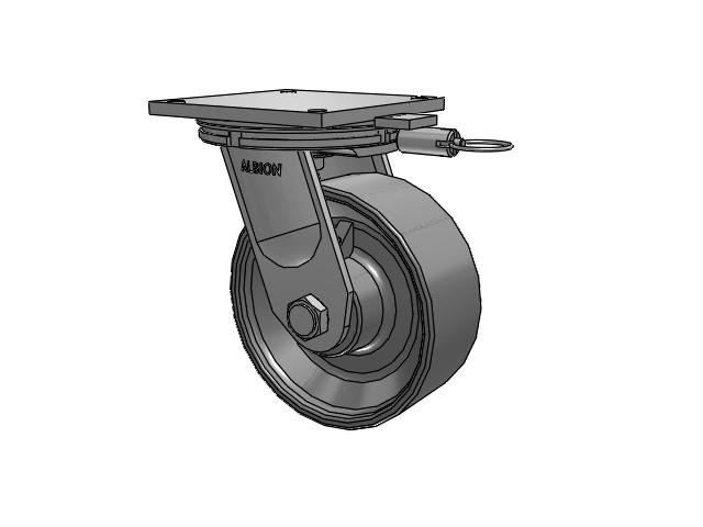 95 Series BBL Top Plate Swivel Caster with 10 x 4 Clear Coat Enamel FS - Drop-Forged Steel Wheel