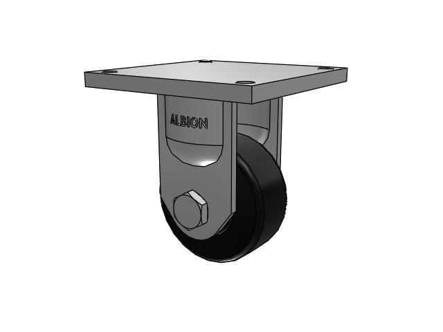 95 Series BBL Top Plate Rigid Caster with 6 x 2.5 Black Polymer NX - Trionix High Impact Polymer Wheel