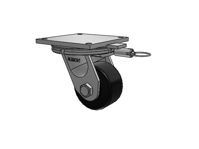 95 Series BBL Top Plate Swivel Caster with 6 x 3 Black Polymer NX - Trionix High Impact Polymer Wheel