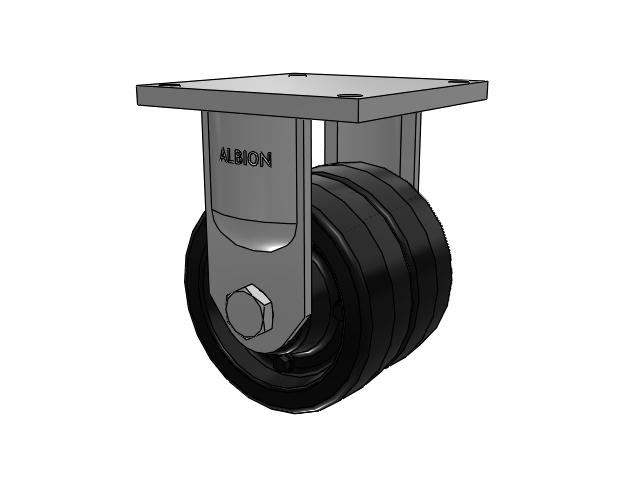 95 Series TRL Top Plate Rigid Caster with 8 x 6 Black Phenolic Resin TM - Phenolic Wheel