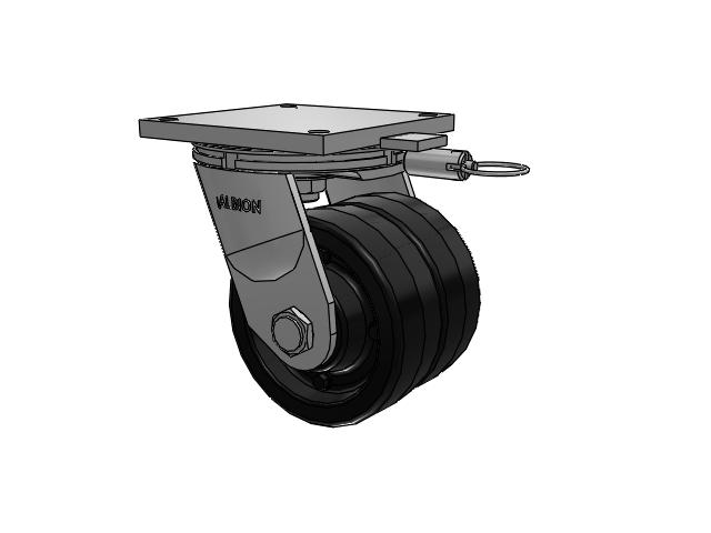 95 Series TRL Top Plate Swivel Caster with 8 x 6 Black Phenolic Resin TM - Phenolic Wheel