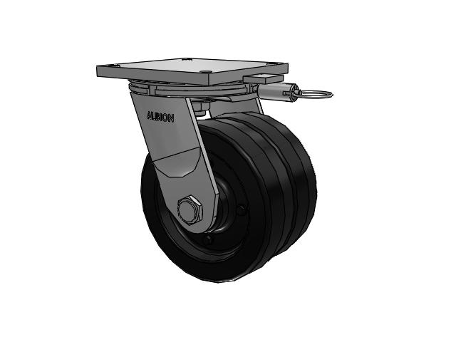 95 Series TRL Top Plate Swivel Caster with 10 x 6 Black Phenolic Resin TM - Phenolic Wheel