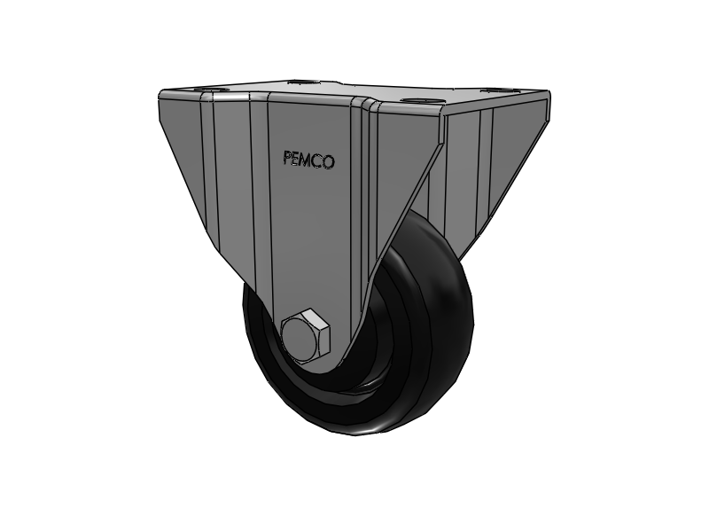 A-Line 1 1/4 Inch Wide Casters Top Plate Rigid Caster with 3 x 1.25 Polyolefin (POD) Wheel