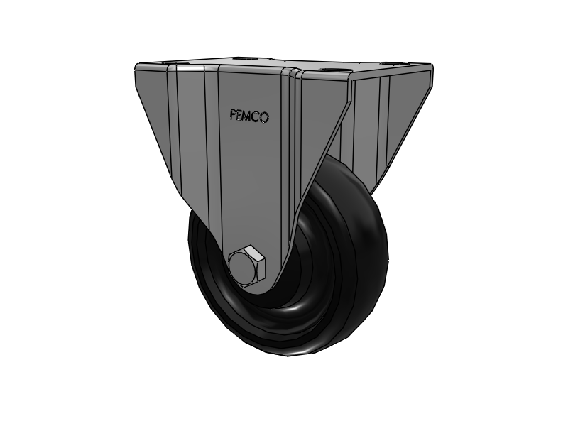 A-Line 1 1/4 Inch Wide Casters Top Plate Rigid Caster with 3.5 x 1.25 Polyolefin (POD) Wheel
