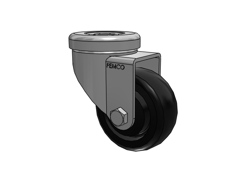 A-Line 1 1/4 Inch Wide Casters Hollow Kingpin Caster with 3 x 1.25 Polyolefin (POD) Wheel