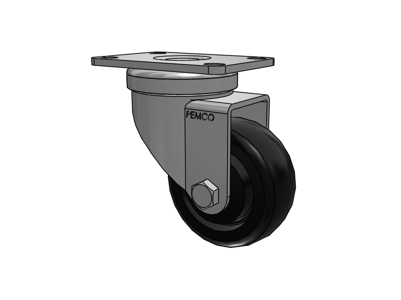 A-Line 1 1/4 Inch Wide Casters Top Plate Swivel Caster with 3 x 1.25 Polyolefin (POD) Wheel