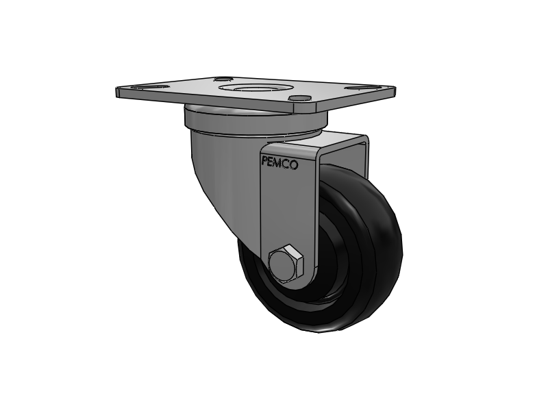 A-Line 1 1/4 Inch Wide Casters Top Plate Swivel Caster with 3 x 1.25 Polyolefin (POD) Wheel
