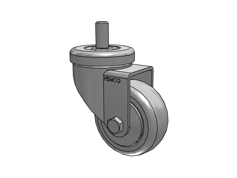 A-Line 1 1/4 Inch Wide Casters Threaded Stem Caster with 3 x 1.25 Thermo-Urethane (TPU) Wheel