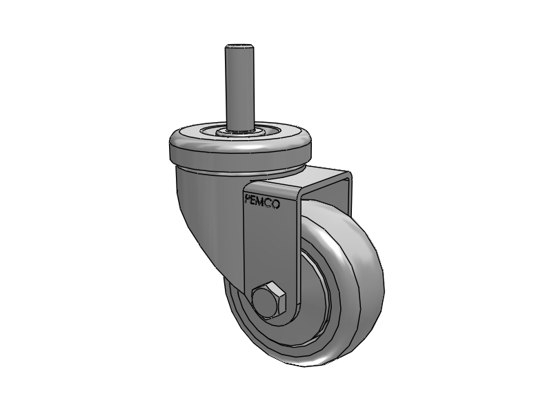 A-Line 1 1/4 Inch Wide Casters Threaded Stem Caster with 3 x 1.25 Thermo-Rubber (TPR) Wheel