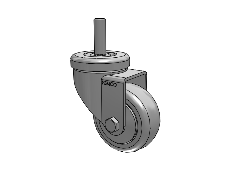A-Line 1 1/4 Inch Wide Casters Threaded Stem Caster with 3 x 1.25 Thermo-Urethane (TPU) Wheel