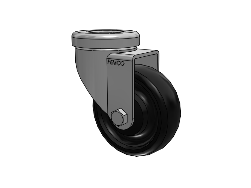 A-Line 1 1/4 Inch Wide Casters Hollow Kingpin Caster with 3.5 x 1.25 Polyolefin (POD) Wheel