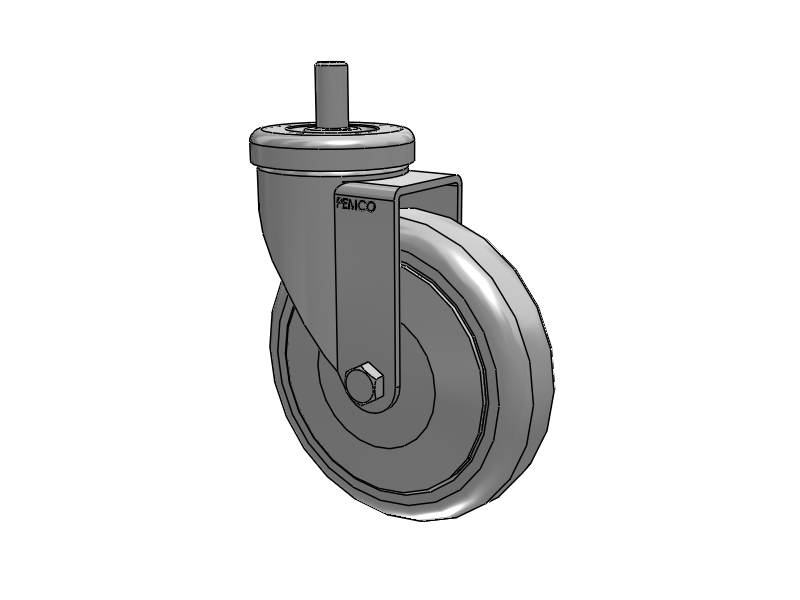 A-Line 1 1/4 Inch Wide Casters Threaded Stem Caster with 5 x 1.25 Thermo-Urethane (TPU) Wheel