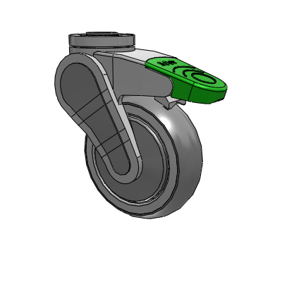 Avant Hollow Kingpin Swivel Caster with 4 x 1.25 QuikStart Wheel and Directional Lock Brake
