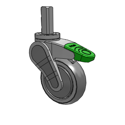Avant Square Stem Swivel Caster with 4 x 1.25 QuikStart Wheel and Directional Lock Brake