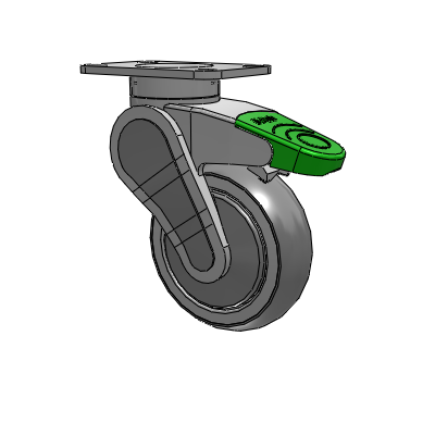 Avant Top Plate Swivel Caster with 4 x 1.25 QuikStart Wheel and Directional Lock Brake