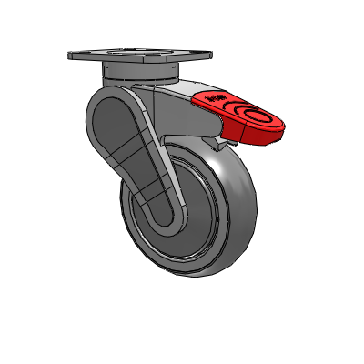 Avant Top Plate Swivel Caster with 4 x 1.25 QuikStart Wheel and Total Lock Brake