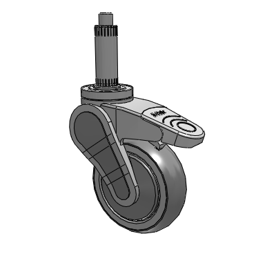 Roulette pivotante avec adaptateur extensible Avant (nylon) et 4 roues QuikStart de 1,25 pouce à blocage total