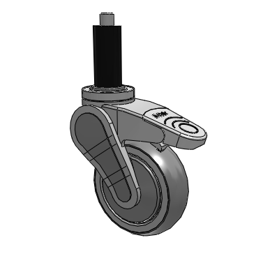 Avant Expanding Adapter (Rubber) Swivel Caster with 4 x 1.25 QuikStart Wheel Total Lock