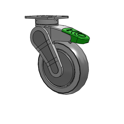 Avant Top Plate Swivel Caster with 5 x 1.25 QuikStart Wheel and Directional Lock Brake