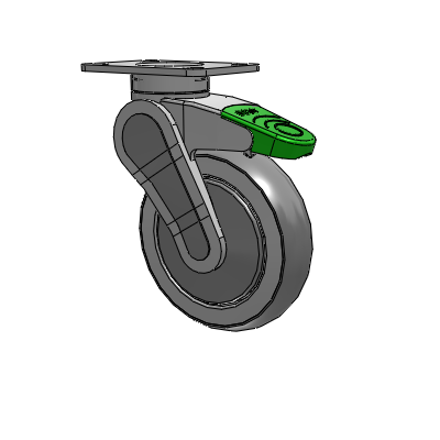 Avant Top Plate Swivel Caster with 5 x 1.25 QuikStart Wheel and Directional Lock Brake