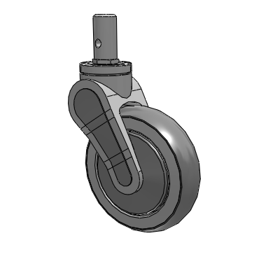 Avant Round Stem Swivel Caster with 5 x 1.25 QuikStart Wheel