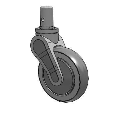 Avant Round Stem Swivel Caster with 5 x 1.25 QuikStart Wheel