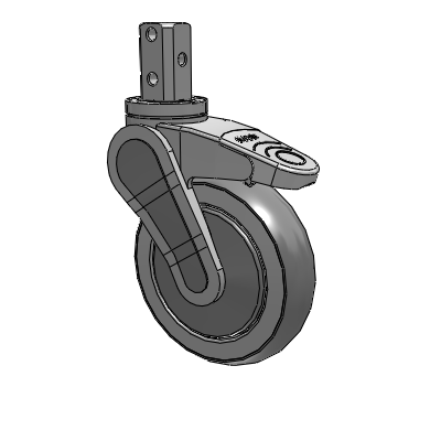 Avant Square Stem Swivel Caster with 5 x 1.25 QuikStart Wheel and Total Lock Brake
