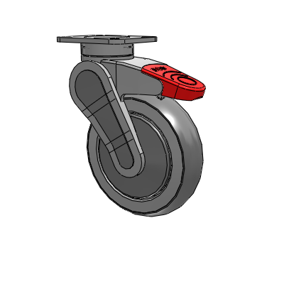 Avant Top Plate Swivel Caster with 5 x 1.25 QuikStart Wheel and Total Lock Brake