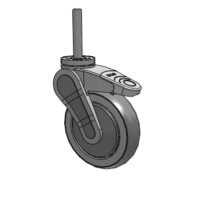 Avant Threaded Stem Swivel Caster with 5 x 1.25 QuikStart Wheel and Total Lock Brake