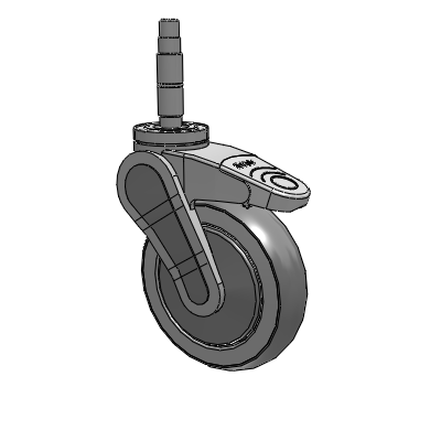 Avant Expanding Adapter (Round Zamac) Swivel Caster with 5 x 1.25 QuikStart Wheel Total Lock