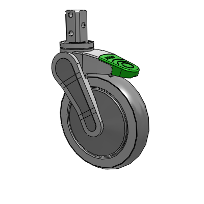 Avant Square Stem Swivel Caster with 6 x 1.25 QuikStart Wheel and Directional Lock Brake