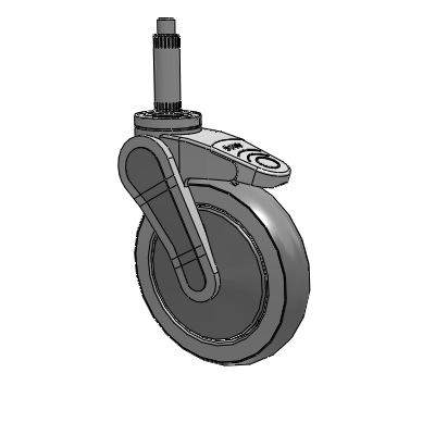 Avant Expanding Adapter (Nylon) Swivel Caster with 6 x 1.25 QuikStart Wheel Total Lock
