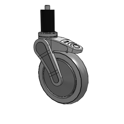 Avant Expanding Adapter (Rubber) Swivel Caster with 6 x 1.25 QuikStart Wheel Total Lock