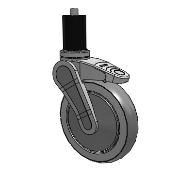 Avant Expanding Adapter (Rubber) Swivel Caster with 6 x 1.25 QuikStart Wheel Total Lock