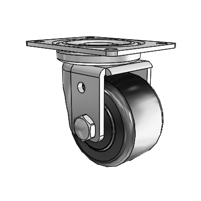 BLS/BMS Top Plate Trivalent Zinc Swivel Caster with 3 x 1.8125 Phenolic Wheel