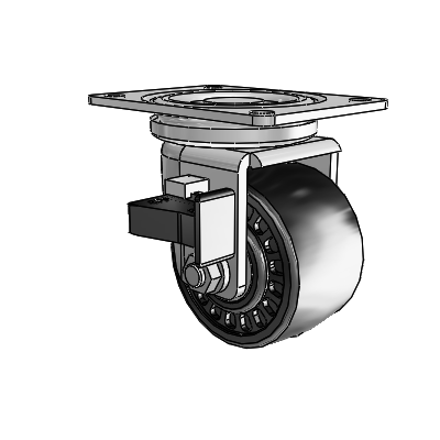 BLS/BMS Top Plate Trivalent Zinc Swivel Caster with 3 x 1.8125 Glass Filled Nylon Wheel and Sure-Lok Brake