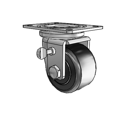 BLS/BMS Top Plate Trivalent Zinc Swivel Caster with 3 x 1.8125 Phenolic Wheel and Thumbscrew Brake