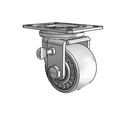BLS/BMS Top Plate Trivalent Zinc Swivel Caster with 3 x 1.8125 Urethane Wheel and Thumbscrew Brake