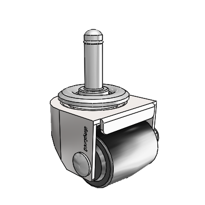 00 Series Grip Ring Bright Chrome Swivel Caster with 1.4375 x 1.6875 Black Polyolefin Wheel