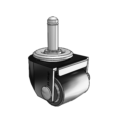 00 Series Grip Ring Black Oxide Swivel Caster with 1.4375 x 1.6875 Black Polyolefin Wheel